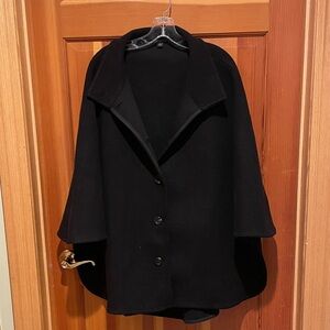 Ann Taylor Black Cape Jacket. Wool.